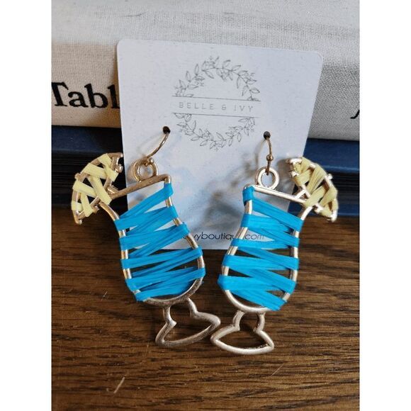 No Brand Jewelry - Gold braided cocktail earrings with lemon